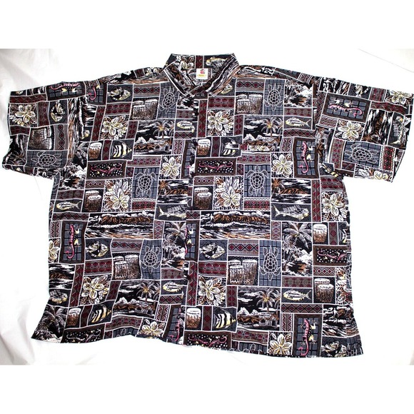 Rima Mens Hawaiian Camp Caribbean Short Sleeve Button Up Shirt Size 2XL - Picture 1 of 5